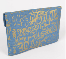 Load image into Gallery viewer, Graffiti Denim Clutch
